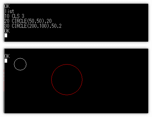 CIRCLE命令で円を描く