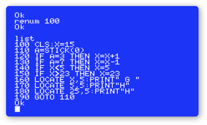 renumで行番号を100から並べる