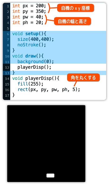 自機を表示する