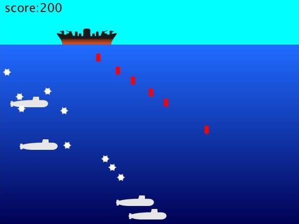 潜水艦を撃破するゲーム2