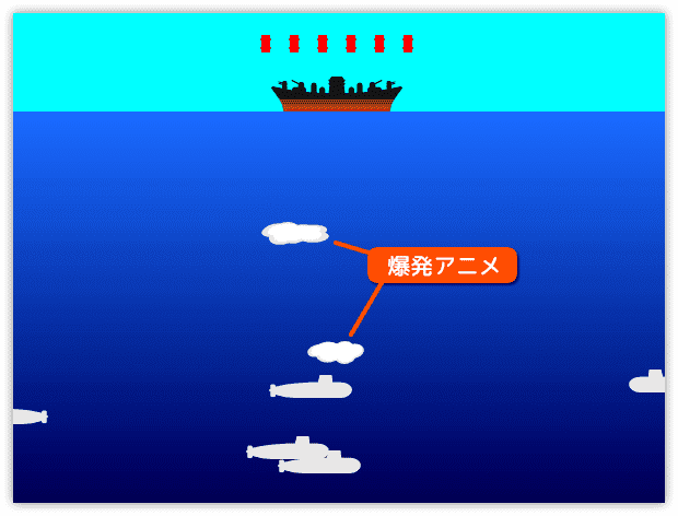 爆発アニメを確認する