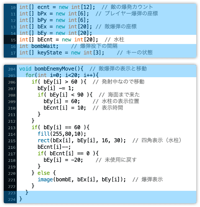 水柱を表示する