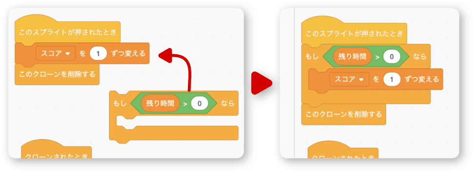 ゲームオーバー判断処理をクリック時へ組み込む