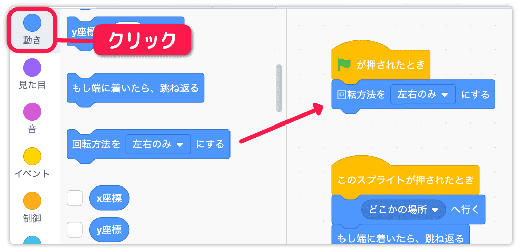 回転方法を左右のみにするを使う