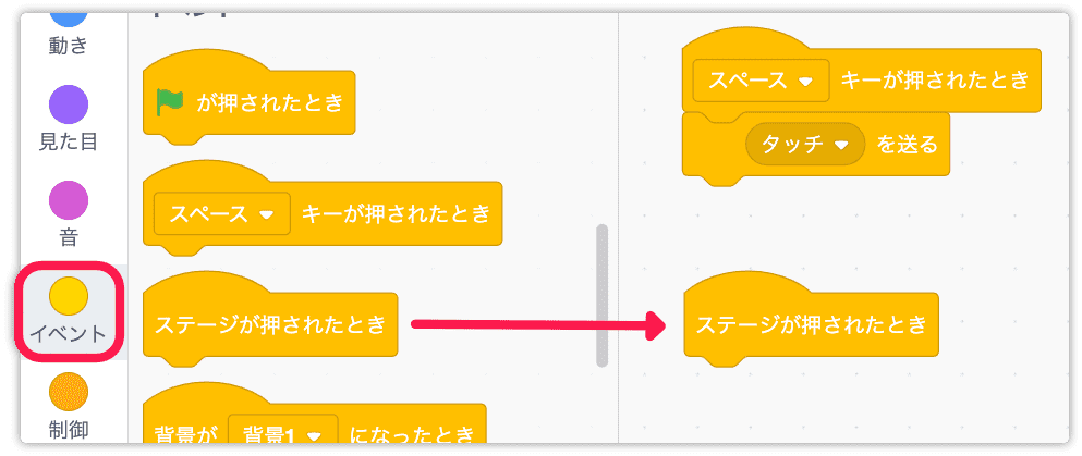 新しいメッセージをタッチにする