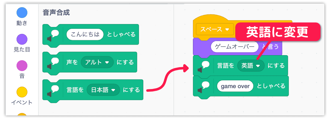 言語を英語にしてテストする