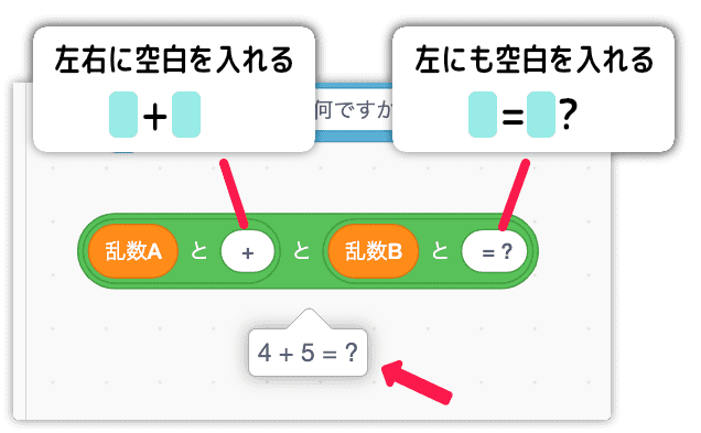 文字列の間にすき間を入れる