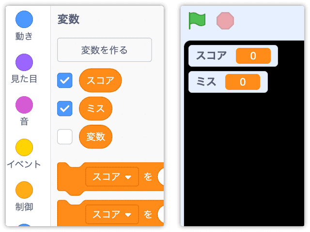 追加された変数の表示