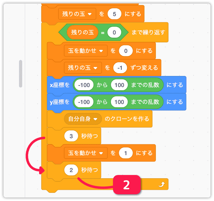 2 秒待つを追加する