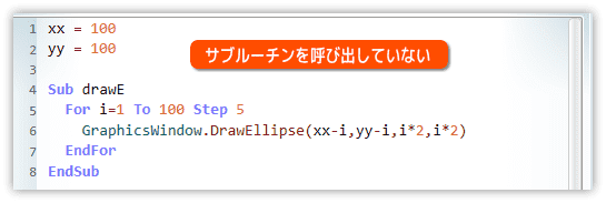 サブルーチンは呼び出して使う