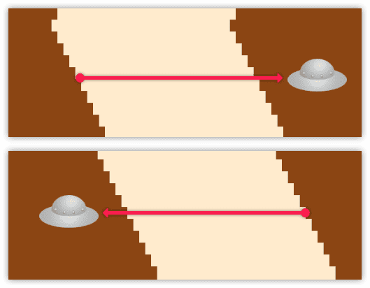 画面端で接触したときの動き