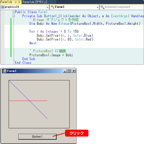 vb ドットで線を描く