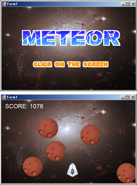 vb メテオ 隕石をよけるゲームの作り方