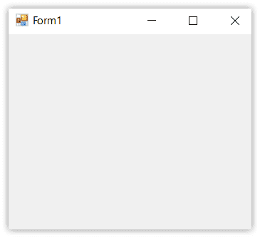 何もないウィンドウズフォームが表示れる