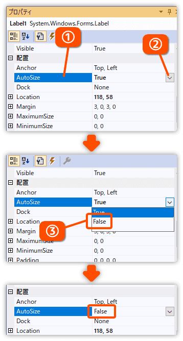 AutoSizeをやめる