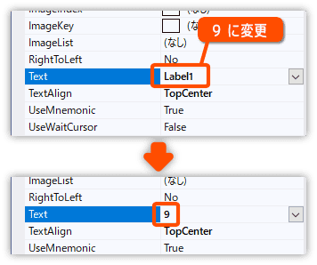 調整のため表示内容を変更する