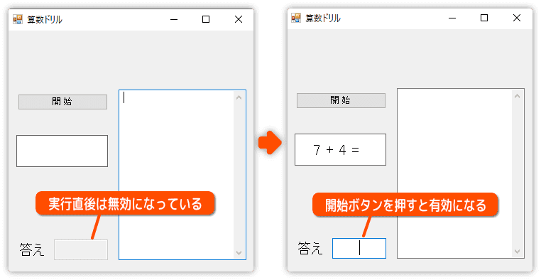 有効無効を制御する