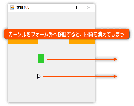 四角が画面外へ出てしまう