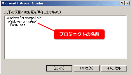 プログラム保存の確認