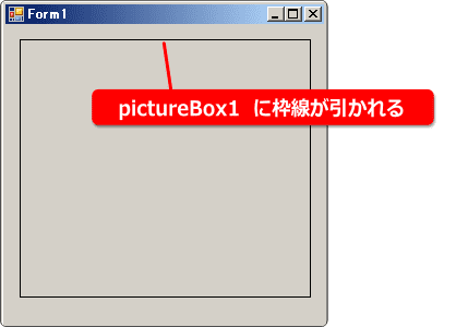 picturebox に枠線を引く