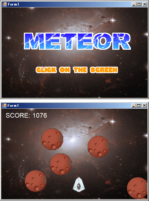 メテオ 隕石をよけるゲームの作り方