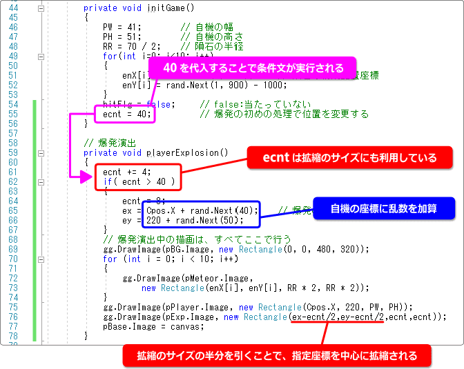 爆発演出のしくみ