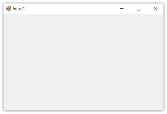 何もないウィンドウズフォームが表示れる