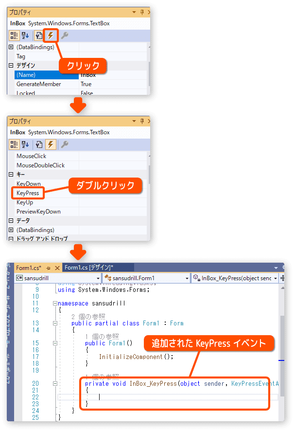 keypress イベントを作る