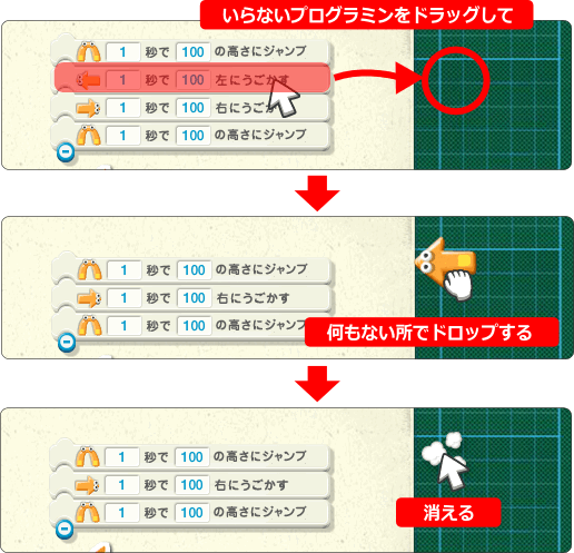 いらないプログラミンの消し方