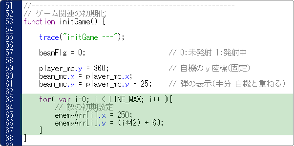 flash 表示位置の指定