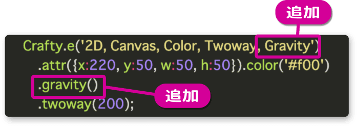 Gravityを追加する